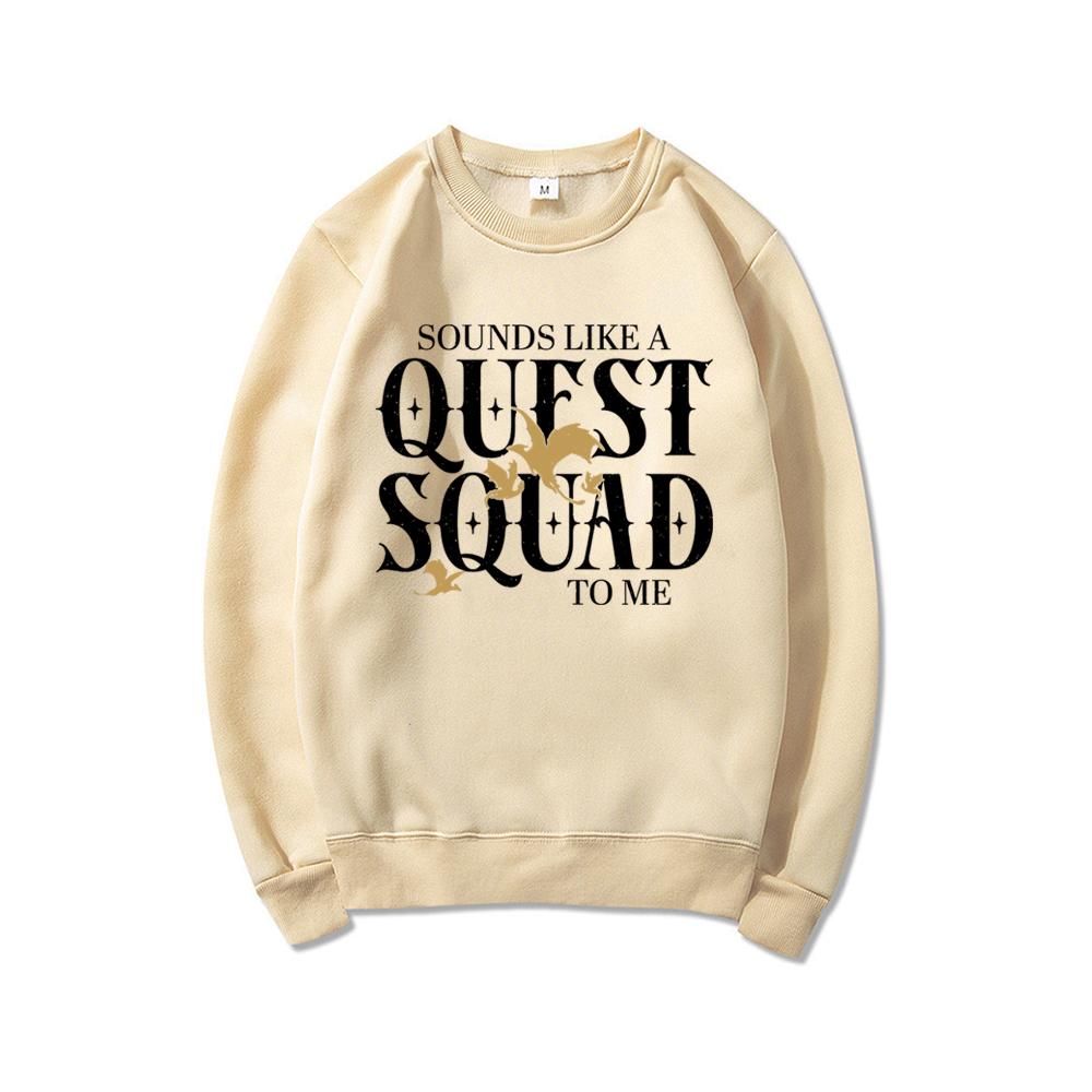 Basgiath War College Sweatshirt Fourth Wing Quest Squad Sweatshirt Men Women Sweatshirts Long Sleeve Vintage Pullover Streetwear