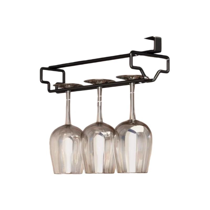 

CADUKE No-Drill Wine Glass Rack, Wall-Mounted Wine Cabinet, Stemware Storage Shelf, 1 Piece сірий