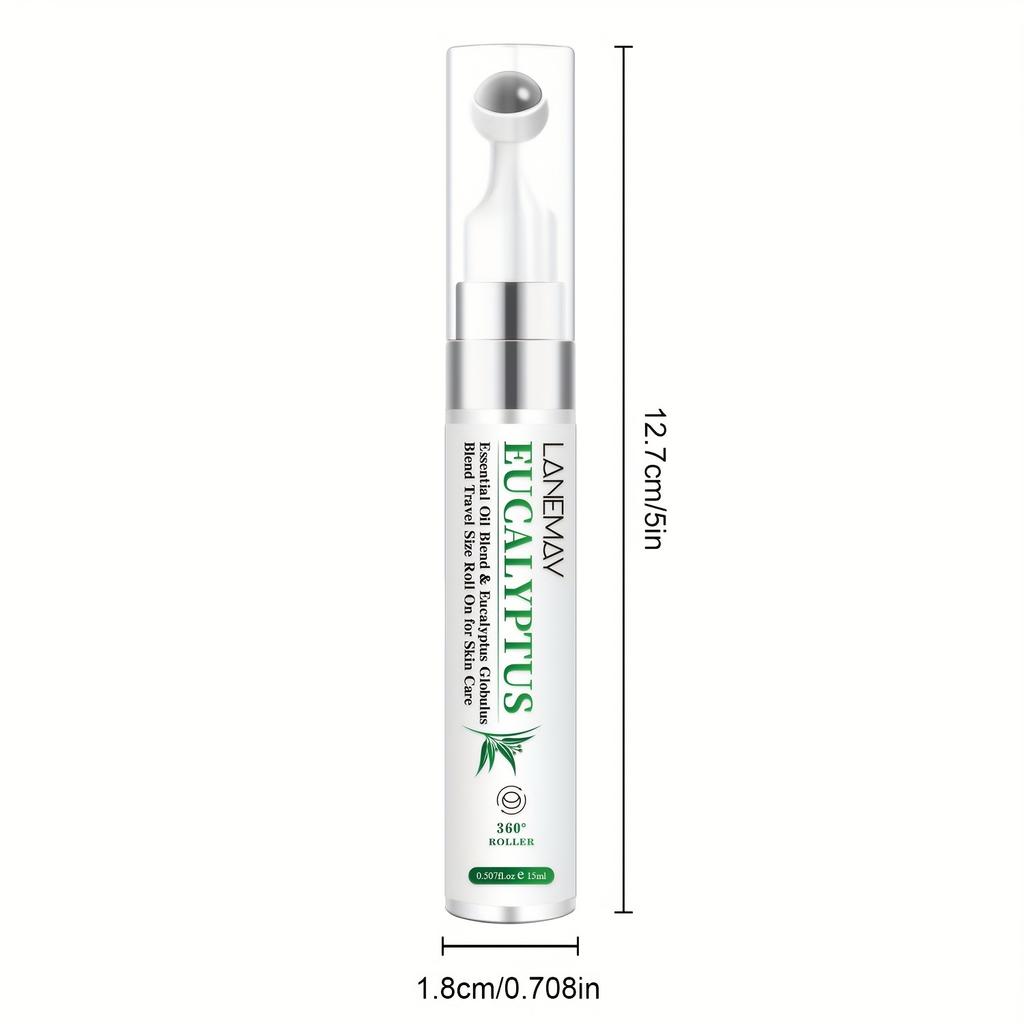 Eucalyptus Essential Oil Roller - Cleanses and Soothes Light Beige, Refreshing & Cooling Sensation - Perfect for Massage Blends
