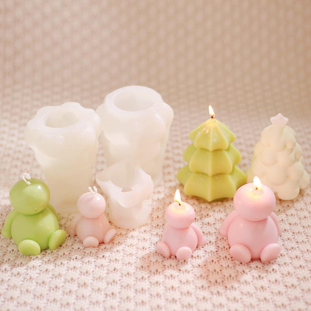 3D Christmas Snowman Candle Silicone Mold for DIY Tree Ornaments