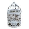 White Bird Cage Candle Holder with Intricate Hollow Designing Candle Stick for Weddings and Parties