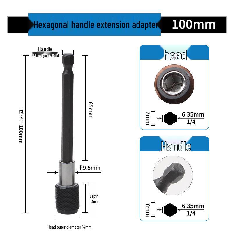 Magnetic 6.35mm Hex Self-Locking Extension Rod for Electric Drill