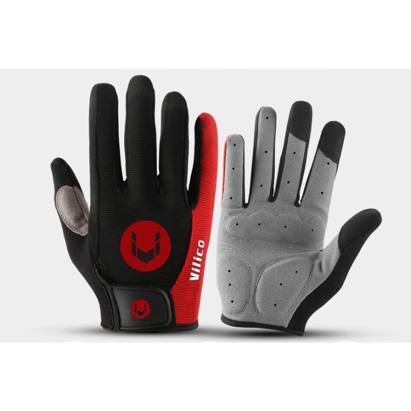 Outdoor sports spring and summer men s and women s non-slip fitness cycling full-finger bicycle touch screen long finger touch screen gloves M
