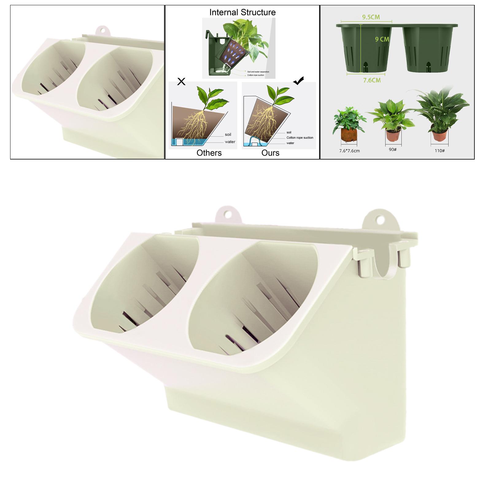 

Resin Wall Planter with Planting Cup Stackable Vertical Garden Box Self-watering Flower Pot for Balconies and Patios бежевый