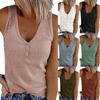 Stylish Women's Sleeveless Vest With V Neck And Ribbed Design For Summer Comfort