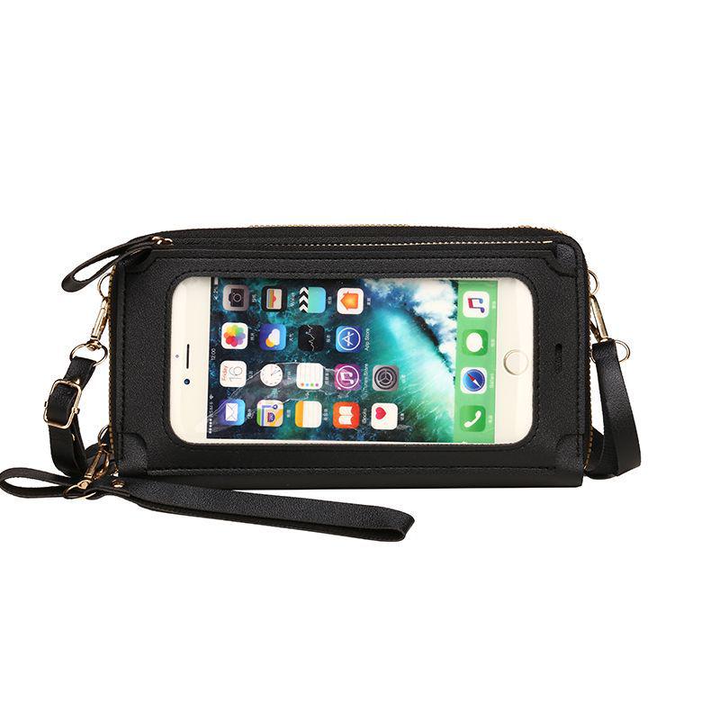 

Женская модная сумка кроссбоди с сенсорным экраном - Компактный кошелек для телефона, монет, карт и ключей 20*11*4cm чёрный