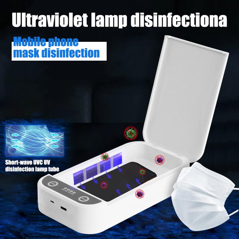 Desinfektionsbox UV 10 W, multifunktionale Desinfektionsbox für kabellose Handy-Ladegeräte, vollständig versiegelte weiße Reinigungsbox
