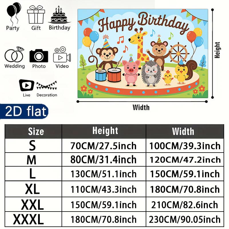 Party Backdrop Flat Banners Animals Circus Celebrations Wedding Enthusiasts Photo Background Decor Front Door Decor