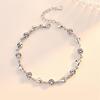 Crystal Love Blue/White S925 Silver Zircon Heart Bracelet for Women