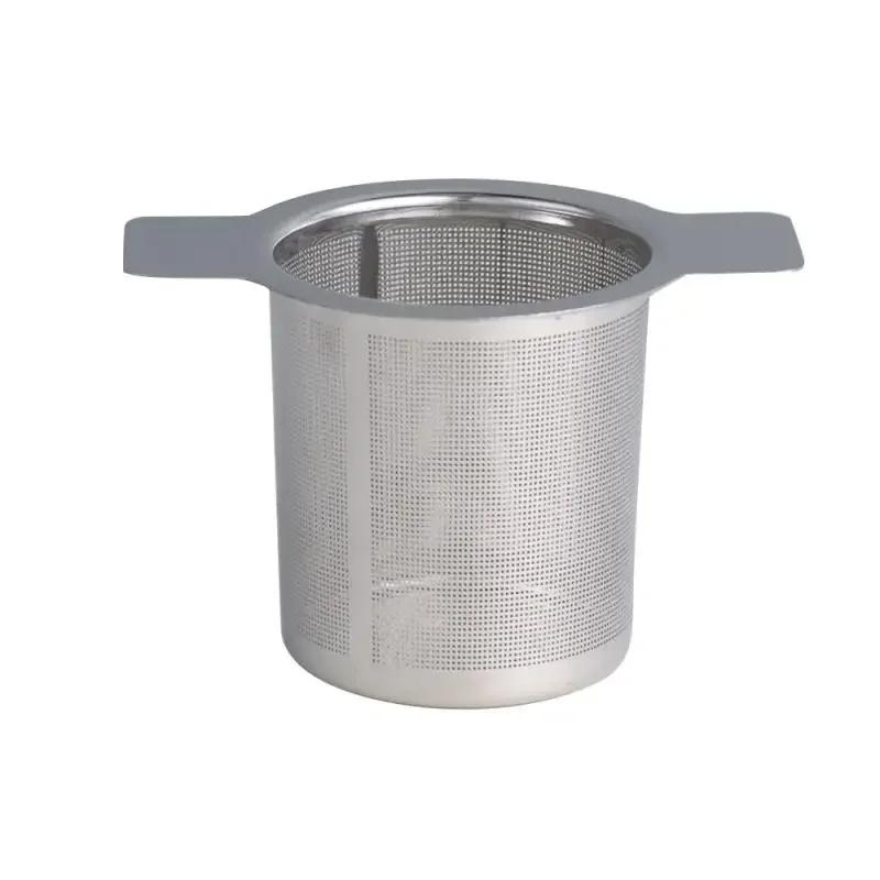 

Double Handles Tea Infuser With Lid Stainless Steel Fine Mesh Coffee Filter Teapot Cup Hanging Loose Leaf Tea Leak Strainer