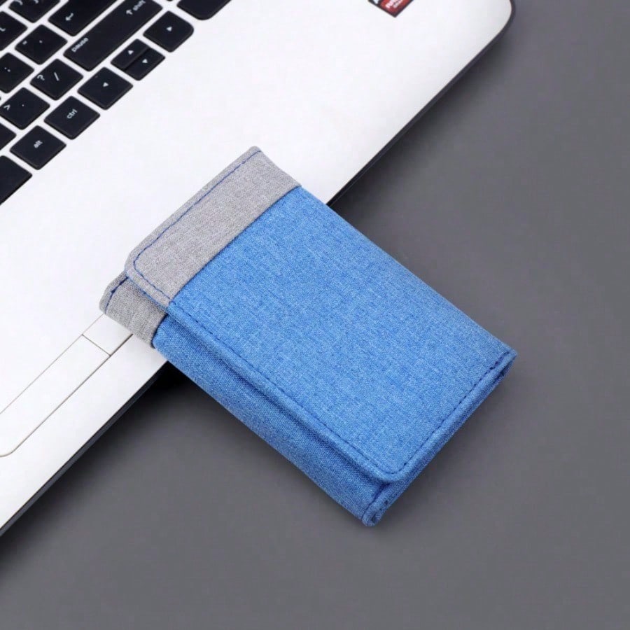 Canvas Wallet Short Men's Wallet Denim Contrast Small Wallet
