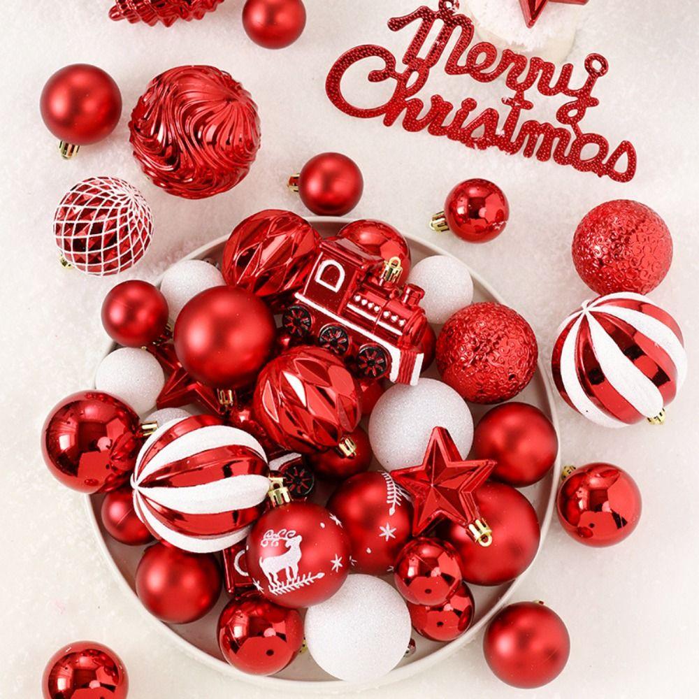 65pcs Delicate Christmas Tree Decoration Pendant Shatterproof Hanging Ornament  Party