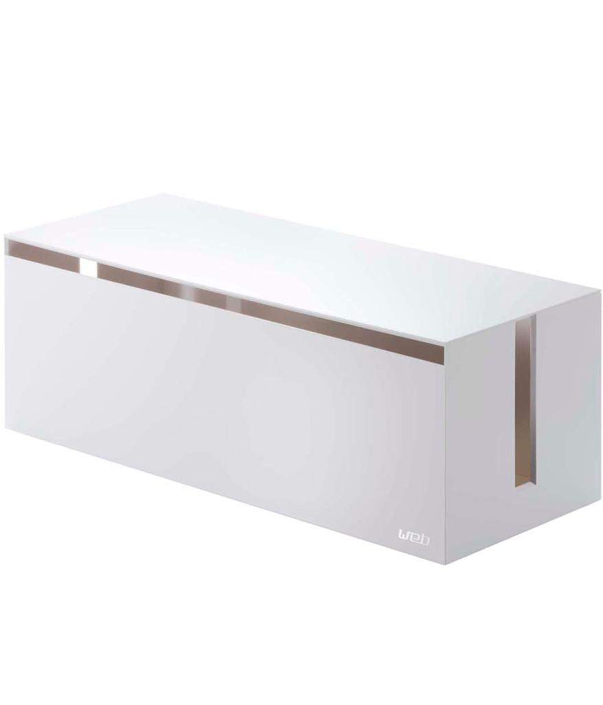 Yamazaki Cable Box Web W40 x x Power Cable 2707 Large, White, Approx. D15.5 H14.5cm, Strip, Storage,