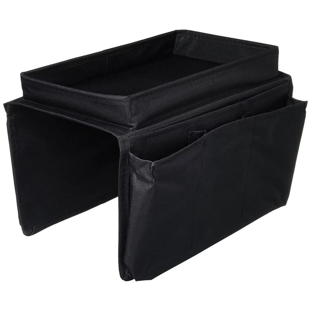 Bolsa Organizadora de Apoio de Braço de Sofá com 4 Bolsos - Bandeja Antiderrapante para Sofá para Controlo Remoto, Telefone, Snacks - Sala de Estar &; Essencial para Apartamento (serve Cadeira, Dormitório)