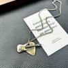 Vintage Punk Rock Pendant Chain Choker Music Guitar Necklace Trendy Guitar Pick Necklace  Hip Hop