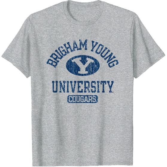 Elite Authentics BYU Cougars Vintage Tişört, Beyaz, Küçük