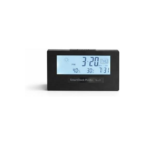 B.C.L Smart Clock Plus Black Digital Clock Table Clock Temperature and Humidity