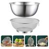 2pcs Stainless Steel Mixing Bowl Colander Rice Colander Basket Strainer Basket Vegetables Fruit Basket Washing Basin Kitchen Tool