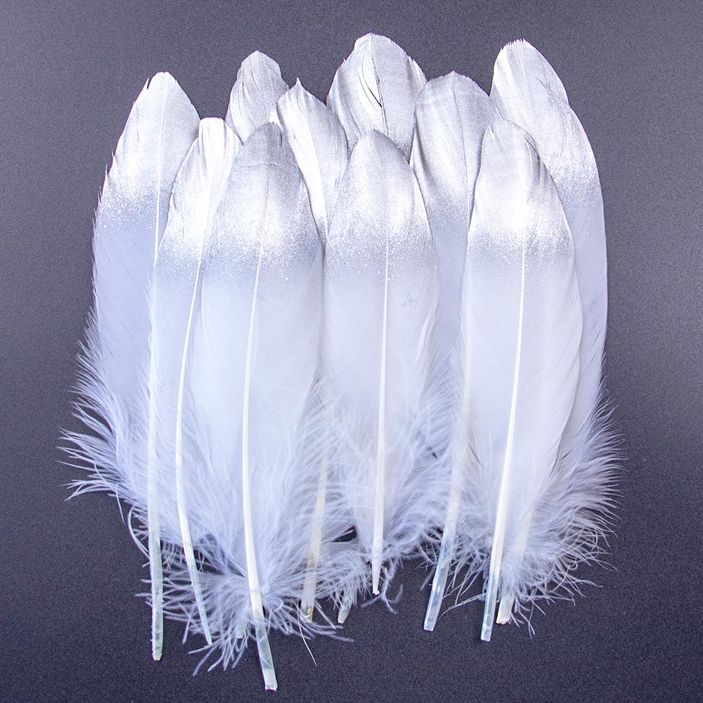 10PCS Gold Feathers Decoration 15-20CM Natural White Turkey Goose Duck Pheasant Feathers Plumes Handicraft Accessories