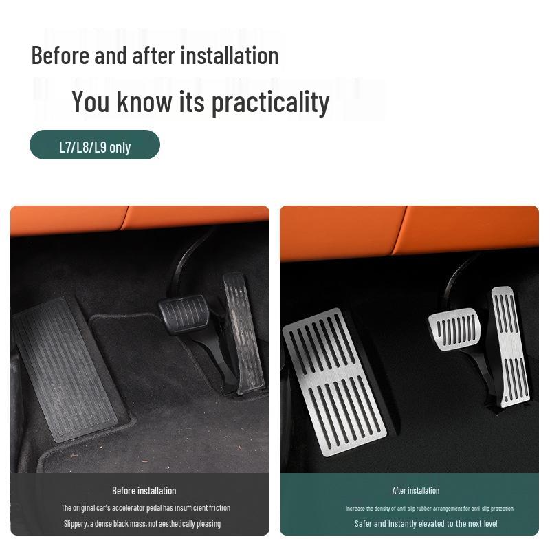 Anti-slip Metal Brake/Accelerator Pedals for Ideal i6L9L8L7L6/MEGA