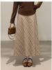 Korean High Waist Plaid A-Line Midi Skirt - Plus Size, Flaw-Slimming Women's Fall Fashion (66070)
