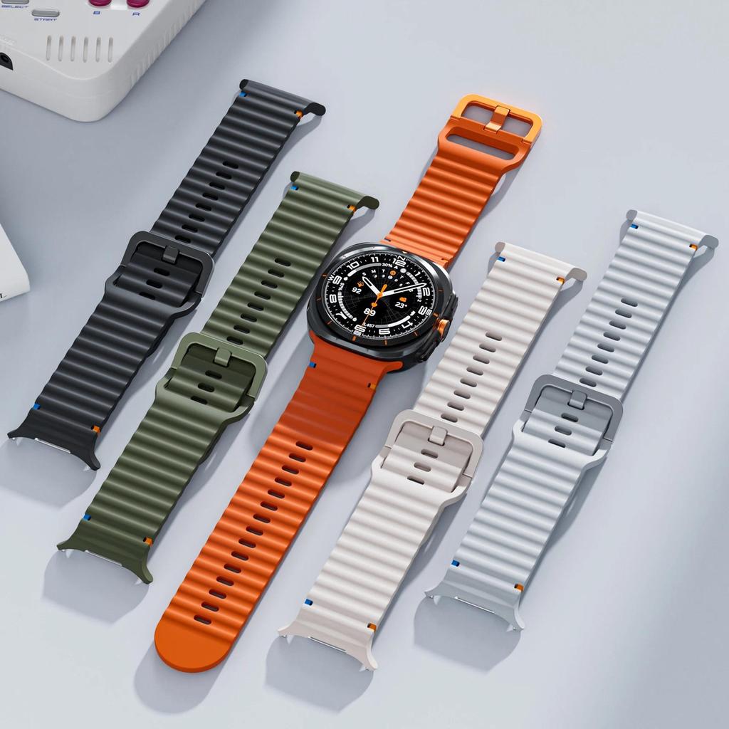 Original Silicone Band for Samsung Galaxy Watch Ultra Strap 7/6/6 Classic/5 Pro/4 47mm Bracelet 44mm/40mm/43mm/46mm Sport Band