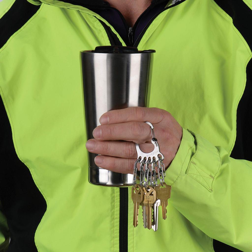 NITEIZE Stainless Steel BigFoot Locker Carabiner Key Holder with Lock - D-Shaped All 3 Colors(Official Japan Product)