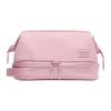 Dual-Compartment 4.5L Solid Color Fashion Simple Polyester Travel Storage Bag Women Bags Pink-Mist LU9CDBS-069005