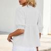 Womens Tops Half Puff Sleeve Shirts Cotton Ruffled Blouses Summer Button Up Blouses