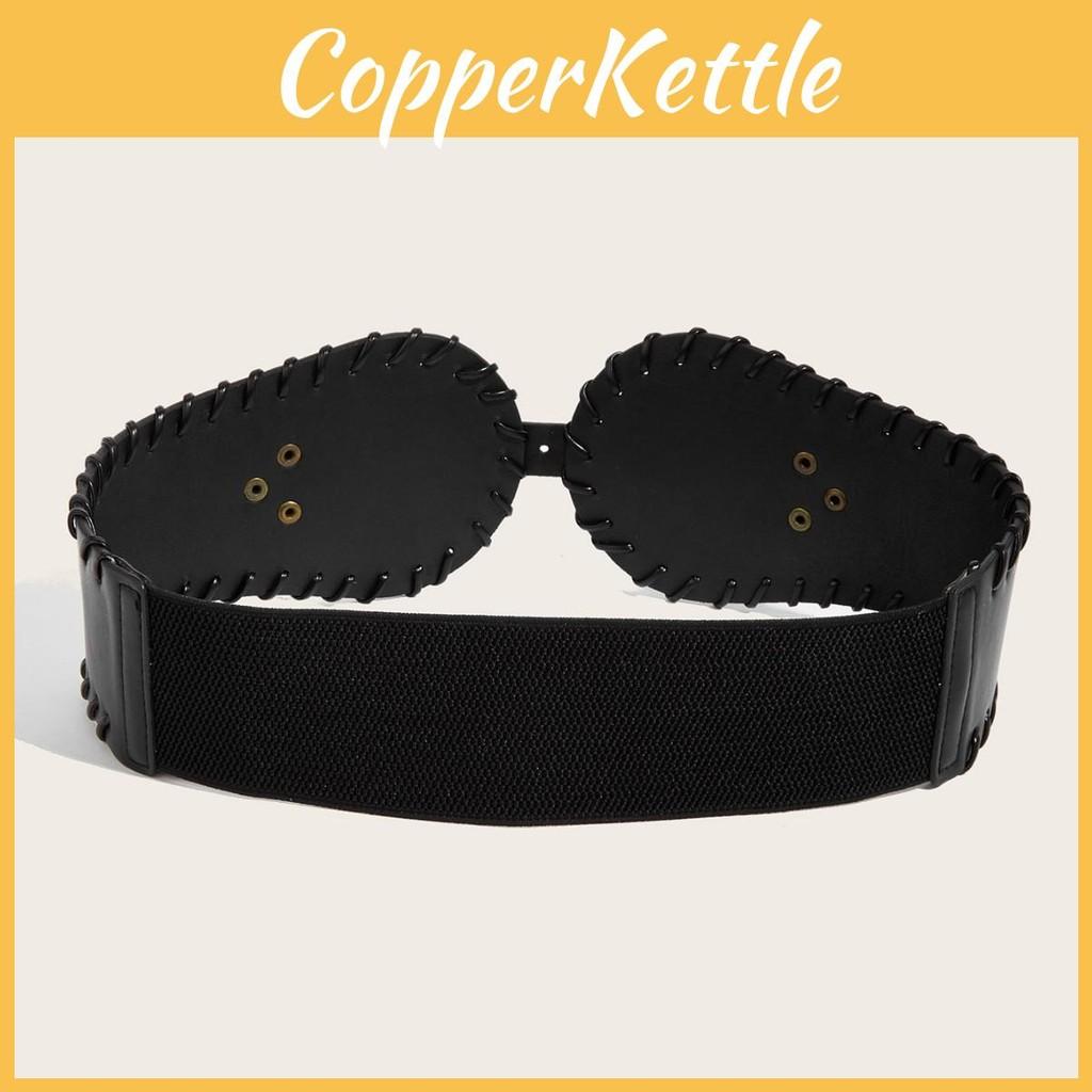 Metal Retro Stylish Waist Cincher Women Elastic Belt Wide Width Dresses Coats