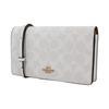 Coach Anna 20 Monogramm Klappe Canvas und Leder Schultertasche Damen Taschen Gletscher-Weiß 3036-IMRFF