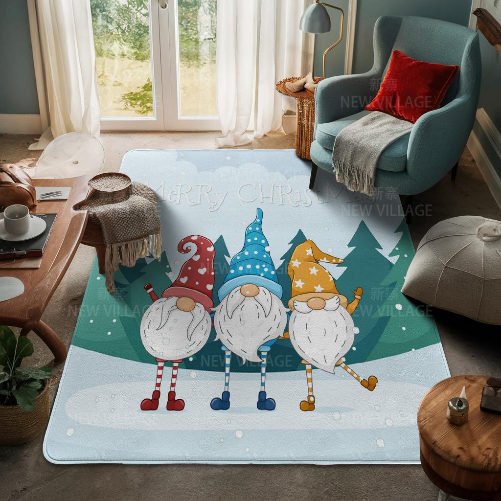 House Entrance Carpet Home Door Mat Living Room Bath Foot Bathroom Non-slip Water Absorption Rugs Bath Merry Christmas Winter