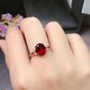 Adjustable Garnet Rings for Women Red Gemstone Open Band Boho Chic Jewelry Simple Elegant