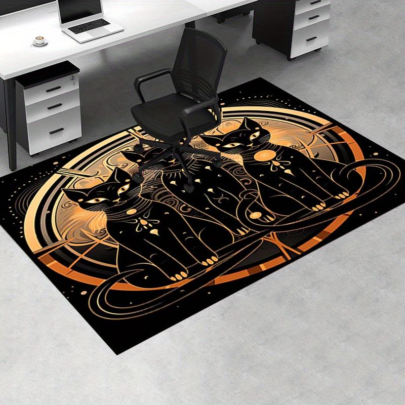 1pc. Luxury Gold Black Cat Mandala Rug for Home Decor, Office Carpet, Yoga Mat, Outdoor Blanket, Unique Gift Idea