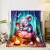 Cozy Koala on Donut Pillow print blanket soft and cozy perfect for the living room bed sofa or a nap,gift