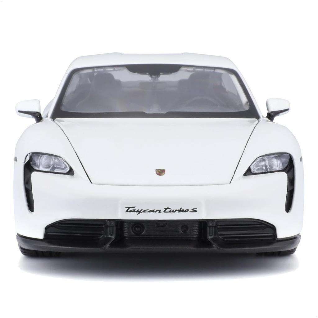 Bburago Scară Porsche Taycan Turbo S Alb Model Diecast Finisat WT 1/24 / Mașină, Produs, 18-21098