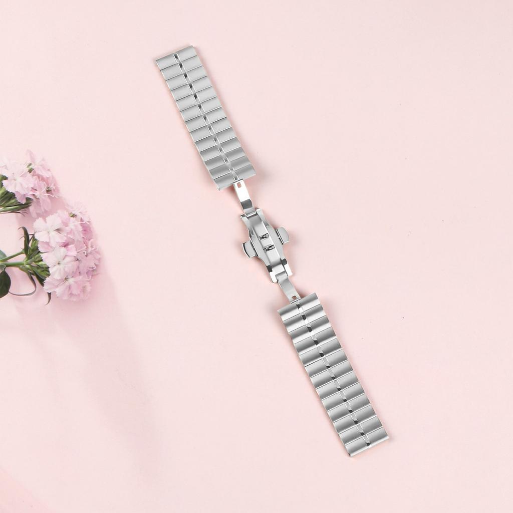 For Huawei Watch 3/Watch 3 Pro Stainless Steel Watch Band Butterfly Buckle Strap Bracelet