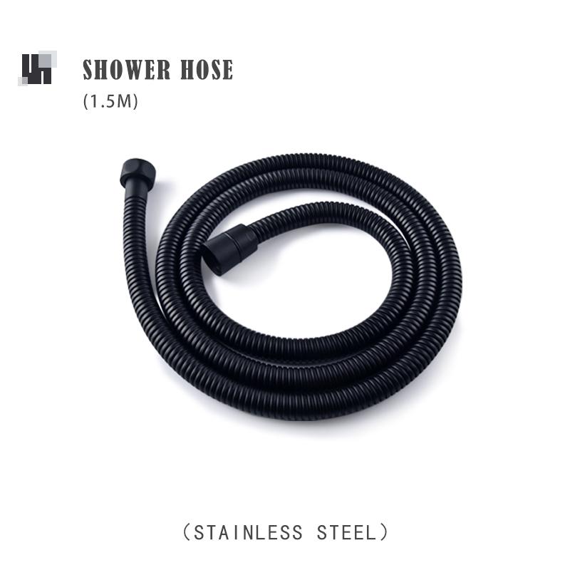 Stainless Steel Black Shower Sliding Bar Wall Mounted Shower Bar Adjustable Sliding Rail Set 3 Function Modes Spray Shower Head