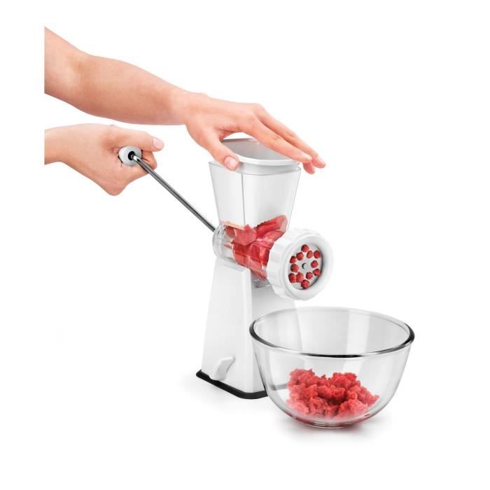 METALTEX Hachoir à viande avec 2 grilles assorties et 1 presse Tartar - Acier - 15,2 x 11,2 x 25 cm