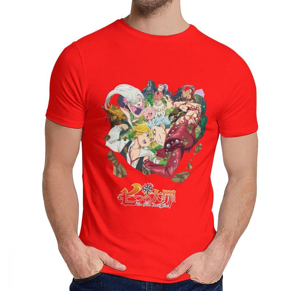 Unisex Tee Shirt The Seven Deadly Sins Comfortable Stylish Man S O Neck Cartoon Print T