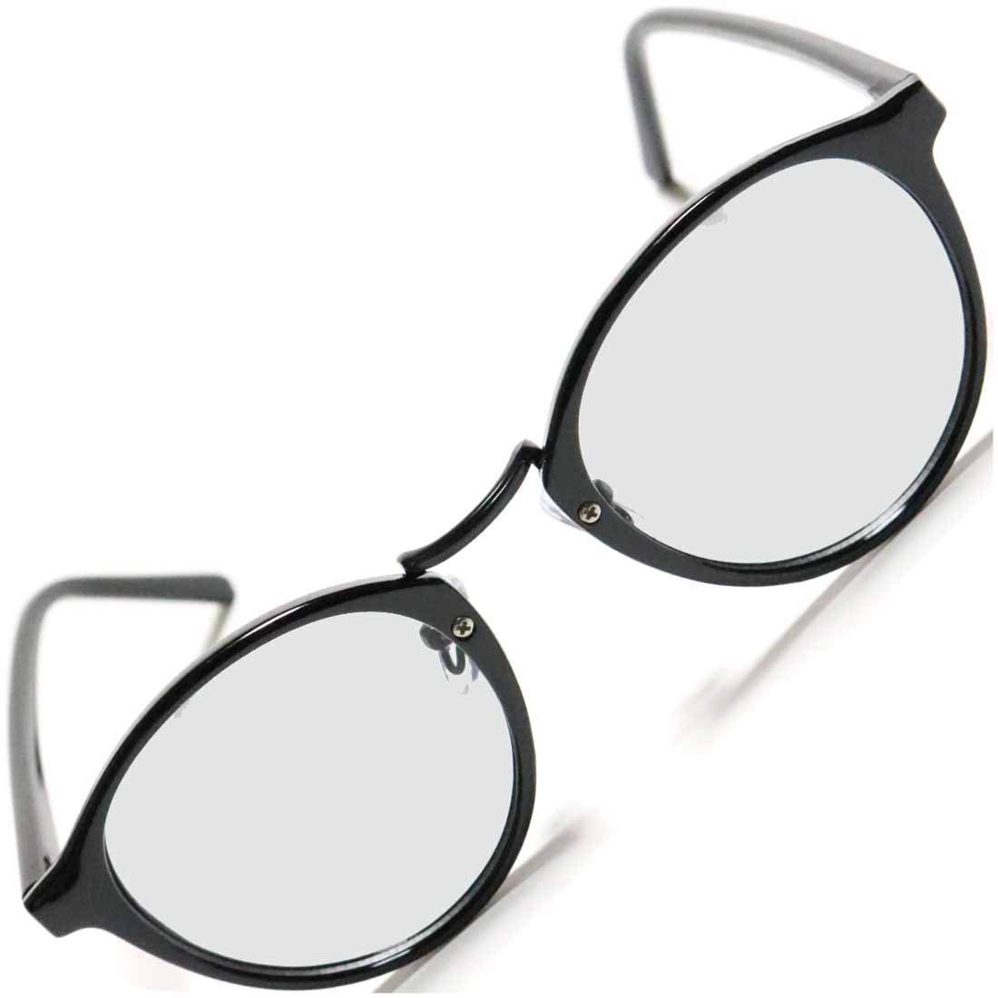 

x Light Gray Fashion Glasses Clear Colored UV Popular [Berkuto] Black/Black (Non-prescription) Stylish, Round, Lenses, Lenses, Small/Large Sizes,