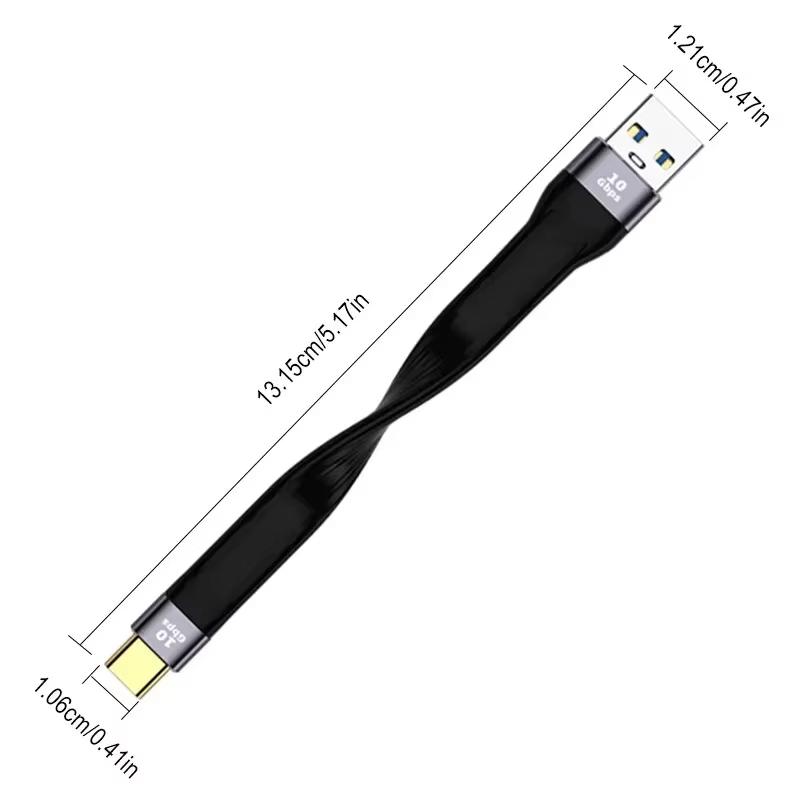 Type-C To USB-A PD Fast Charging USB3.1 High-Speed Hard Drive 10gbps Transmission 13cm Charging Ultra-Short Portable Data Cable