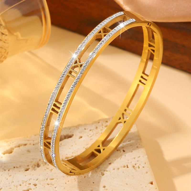 Starry Sky Silver Titanium Steel Bracelet for Women - High-End, Versatile, Full Diamond, Non-Fading Fashion Accessory