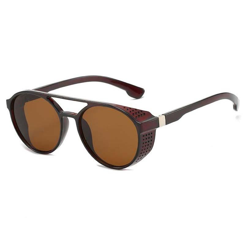 Vintage Steampunk Kulaté Sluneční Brýle Pánské Značkové Designové Zrcadlové Sluneční Brýle Pánská Módní Osobnost Řízení