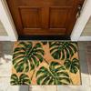 American Minimalist Letter Print Coir-Like Doormat Entryway Outdoor Non-Slip Dirt Trapper Mat