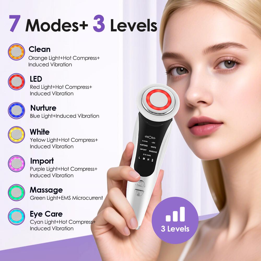 USB Electric Vacuum Suction Blackhead Remover + 7 In 1 EMS Face Lifting Device Pimple Acne Extractor Pore Cleaner Skin Care Set