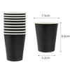Solid Black Theme Tableware Birthday Party Disposable Cutlery Paper Napkins Cups Plates Tablecloths Fork Spoon Party Decorations