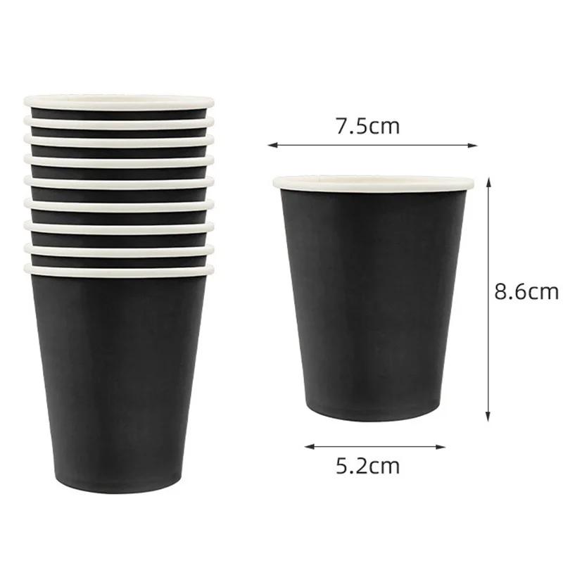 Solid Black Theme Tableware Birthday Party Disposable Cutlery Paper Napkins Cups Plates Tablecloths Fork Spoon Party Decorations