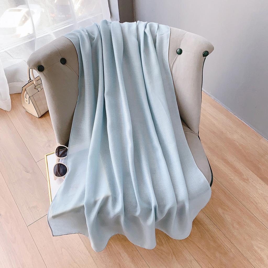 Cotton And Linen Scarf Women'S Literary And Artistic Long Solid Color Shawl Thin Versatile Neck Protection Silk Scarf Air Conditioner Outside The Room