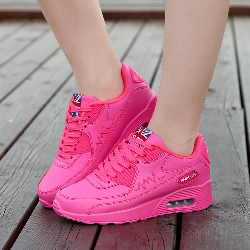 Fashion Air-cushion Sneakers Women PU Leather Casual Sports Shoes Breathable Dancing Platform Shoes Running Shoes